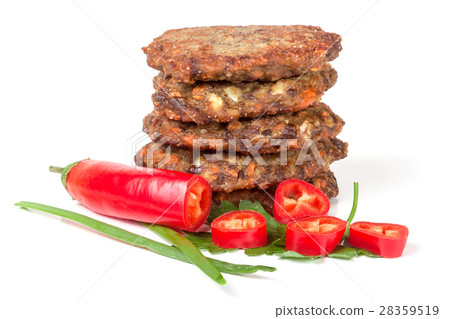 liver pancakes or cutlets with chili pepper and liver pancakes or cutlets with chili pepper and 28359519