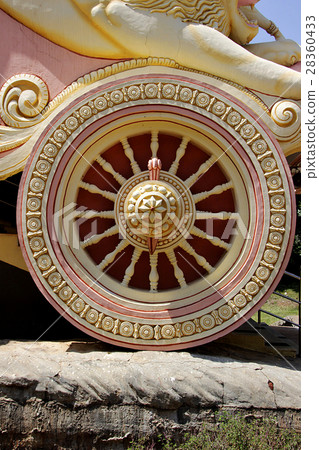 Sculptured Wheel of Chariot 28360433