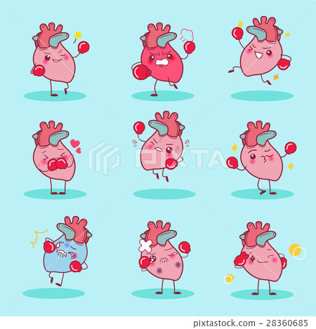 cartoon heart wear boxing 28360685