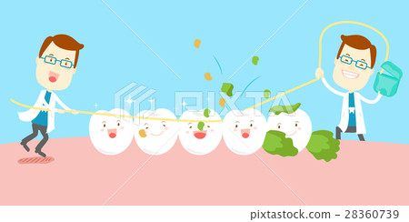 dentist use floss clean tooth 28360739