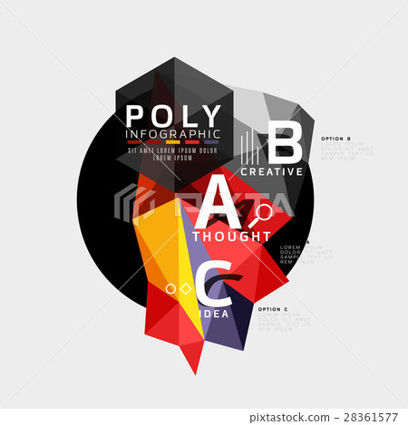 Vector low poly geometric infographics Vector low poly geometric infographics 28361577