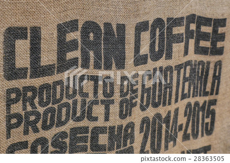 Close up of textured woven hessian fabric with the 28363505