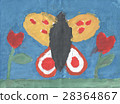 Children's drawing - beautiful butterfly flying in 28364867