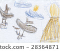 Children's drawing - dragons are prey to the lair 28364871