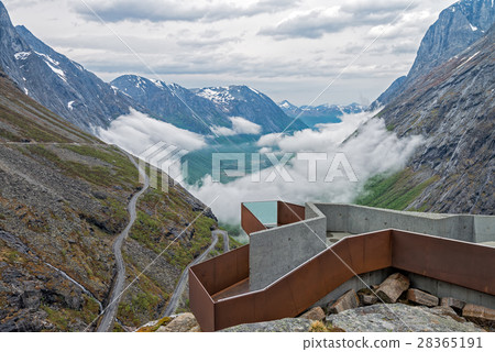 Trollstigen - scenic mountain road in Norway. 28365191