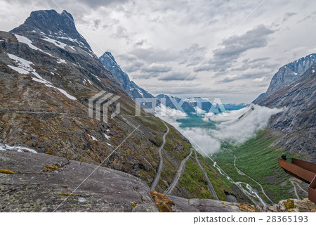 Trollstigen - scenic mountain road in Norway. 28365193
