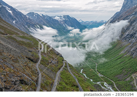 Trollstigen - scenic mountain road in Norway. 28365194