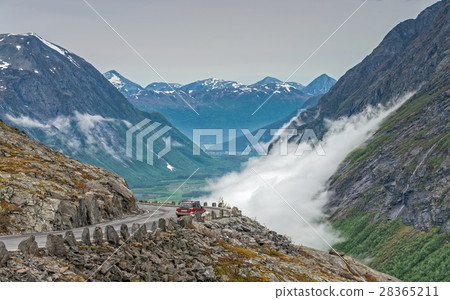Trollstigen - scenic mountain road in Norway. 28365211