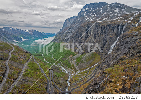 Trollstigen - scenic mountain road in Norway. 28365218