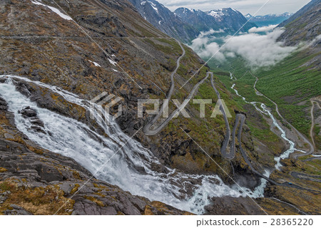 Trollstigen - scenic mountain road in Norway. 28365220