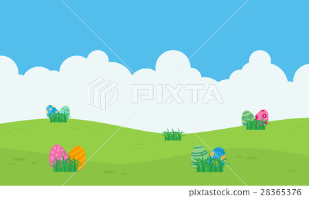 On hill easter egg of landscape On hill easter egg of landscape 28365376