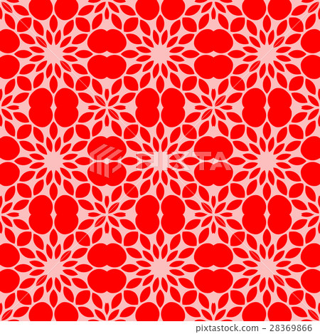 Floral texture with circles and red color 28369866