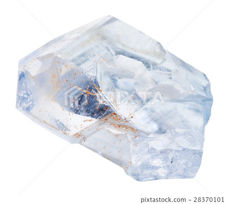 natural celestine gemstone isolated 28370101