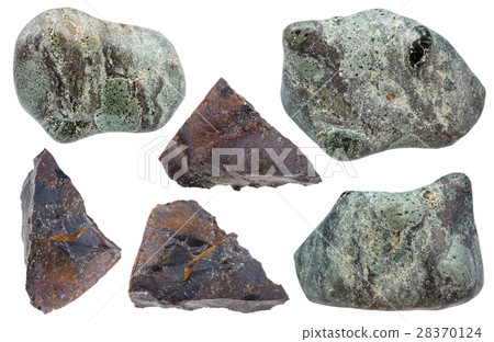 collection of various impactite mineral stones 28370124