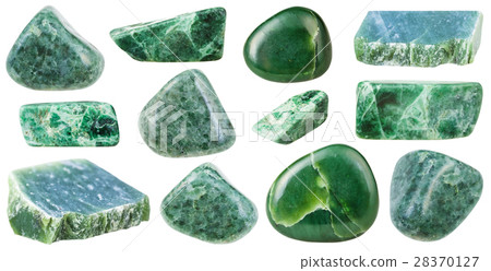 collection of various tumbled green jade stones collection of various tumbled green jade stones 28370127
