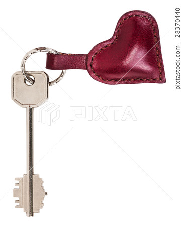 big key with red leather heart shape keychain big key with red leather heart shape keychain 28370440