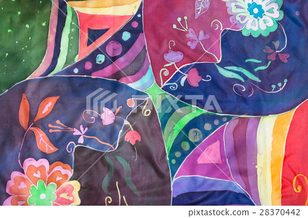 geometric and floral pattern on silk batik geometric and floral pattern on silk batik 28370442
