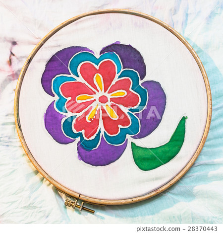 flower hand painted on white silk canvas flower hand painted on white silk canvas 28370443