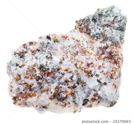 Calcite stone with Chondrodite and Diopside 28370663