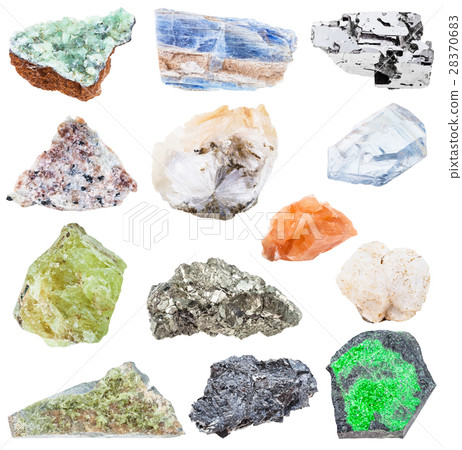 collection of various raw mineral crystals 28370683