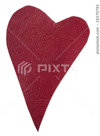 cut out red leather heart isolated on white 28370793