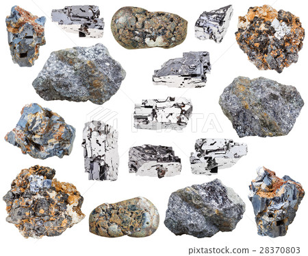 collection of various galena mineral stones 28370803