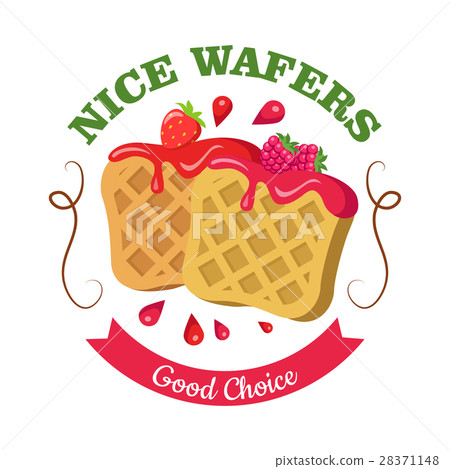 Nice Wafers. Good Choice. Belgian Waffle with Jam 28371148
