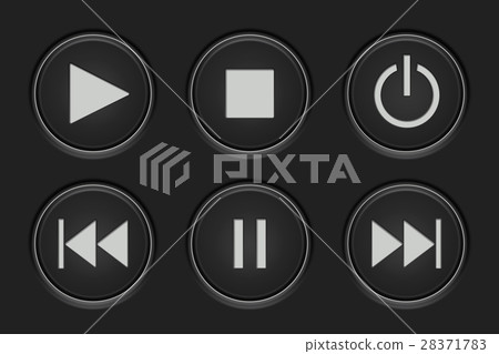 Media player buttons set - Stock Illustration [28371783] - PIXTA
