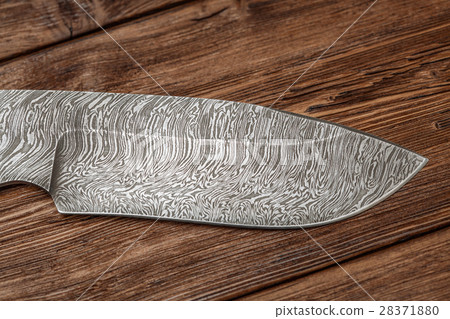 Hunting damascus steel knife handmade on wooden 28371880