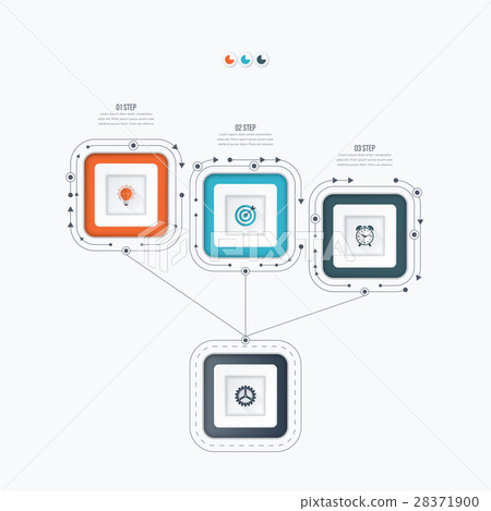 Infographics template 3 options with square Infographics template 3 options with square 28371900
