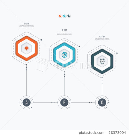 Infographics template 3 options with hexagon Infographics template 3 options with hexagon 28372004