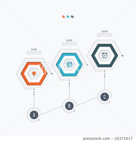 Infographics template 3 options with hexagon Infographics template 3 options with hexagon 28372017