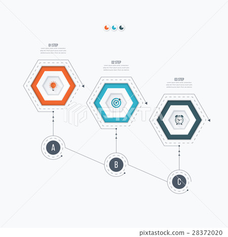 Infographics template 3 options with hexagon Infographics template 3 options with hexagon 28372020