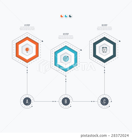 Infographics template 3 options with hexagon Infographics template 3 options with hexagon 28372024