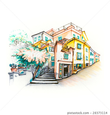 Colorful houses in Manarola, Ligury, Italy 28373114