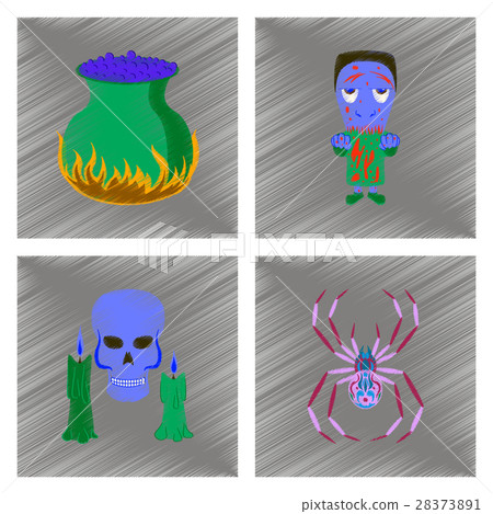 assembly flat shading style icon potion cauldron 28373891