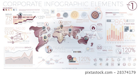 Colorful Corporate Infographic Elements Colorful Corporate Infographic Elements 28374179