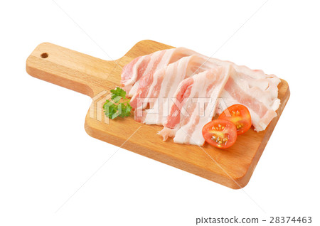 Thin slices of fresh side pork Thin slices of fresh side pork 28374463