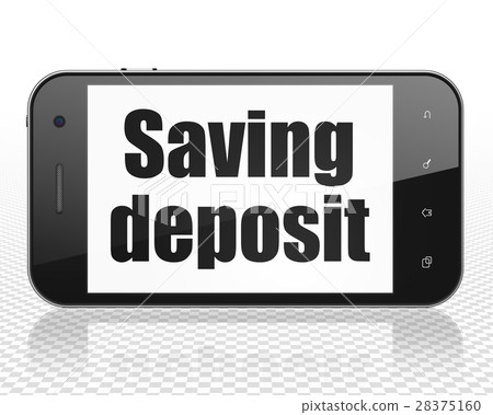 Money concept: Smartphone with Saving Deposit on Money concept: Smartphone with Saving Deposit on 28375160