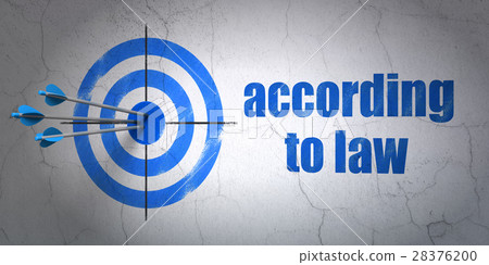 Law concept: target and According To Law on wall Law concept: target and According To Law on wall 28376200