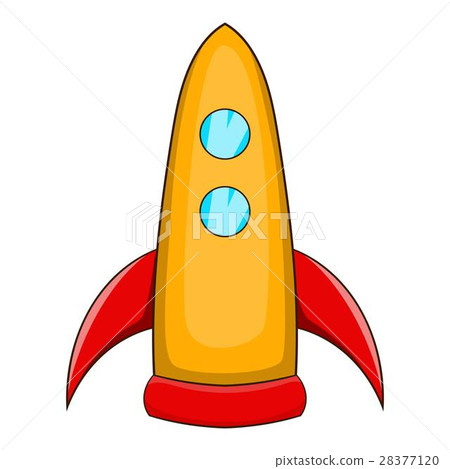 Rocket takes off icon, cartoon style Rocket takes off icon, cartoon style 28377120