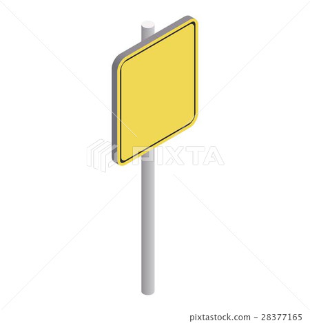 Road sign yellow square icon, isometric 3d style 28377165