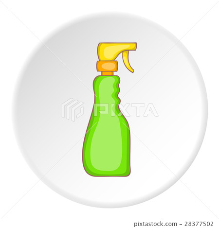Green household spray bottle icon, cartoon style Green household spray bottle icon, cartoon style 28377502