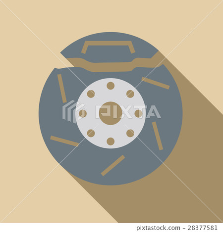 Brake disc icon, flat style - Stock Illustration [28377581] - PIXTA