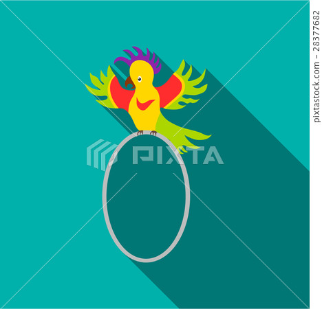 Circus parrot icon, flat style 28377682
