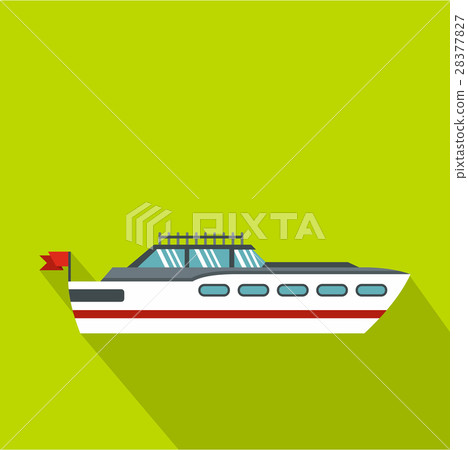 Big yacht icon, flat style - Stock Illustration [28377827] - PIXTA