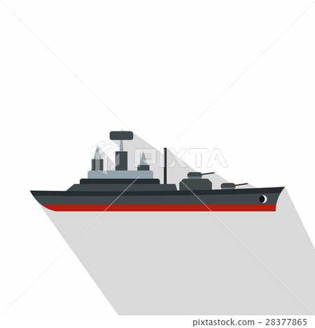 Warship icon, flat style 28377865