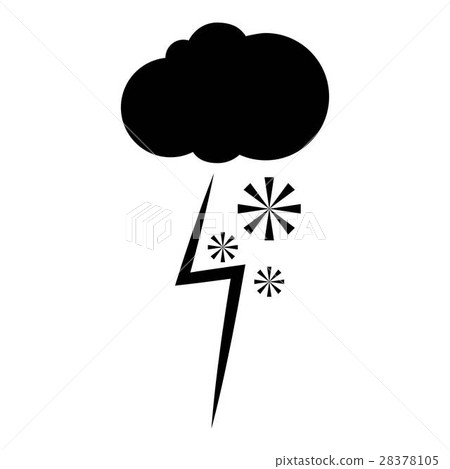 Cloud, snow and lightning icon, simple style Cloud, snow and lightning icon, simple style 28378105