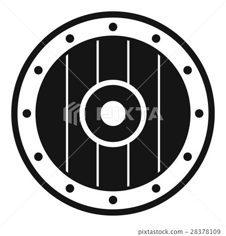 Round army shield icon, simple style 28378109