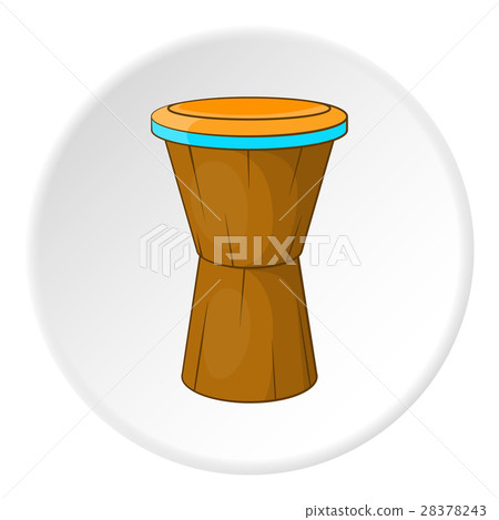 Ethnic drum icon, cartoon style 28378243